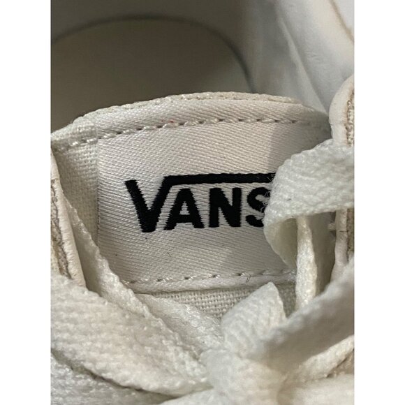 Vans Old Skool White Canvas Sneakers Womens 6 Off White Low Top Casual - Picture 8 of 14